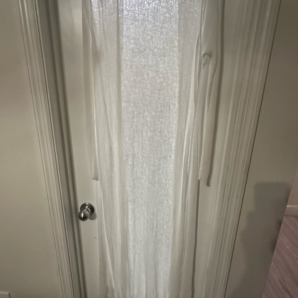 Express White Sheer Long Cardigan
